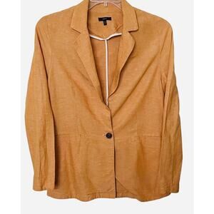 DREW LIGHTWEIGHT LONG SLEEVE NOTCH LAPEL 1-BUTTON JACKET, WOMENS, M, GOLD/ORANGE